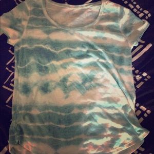 Blue tie die t shirt